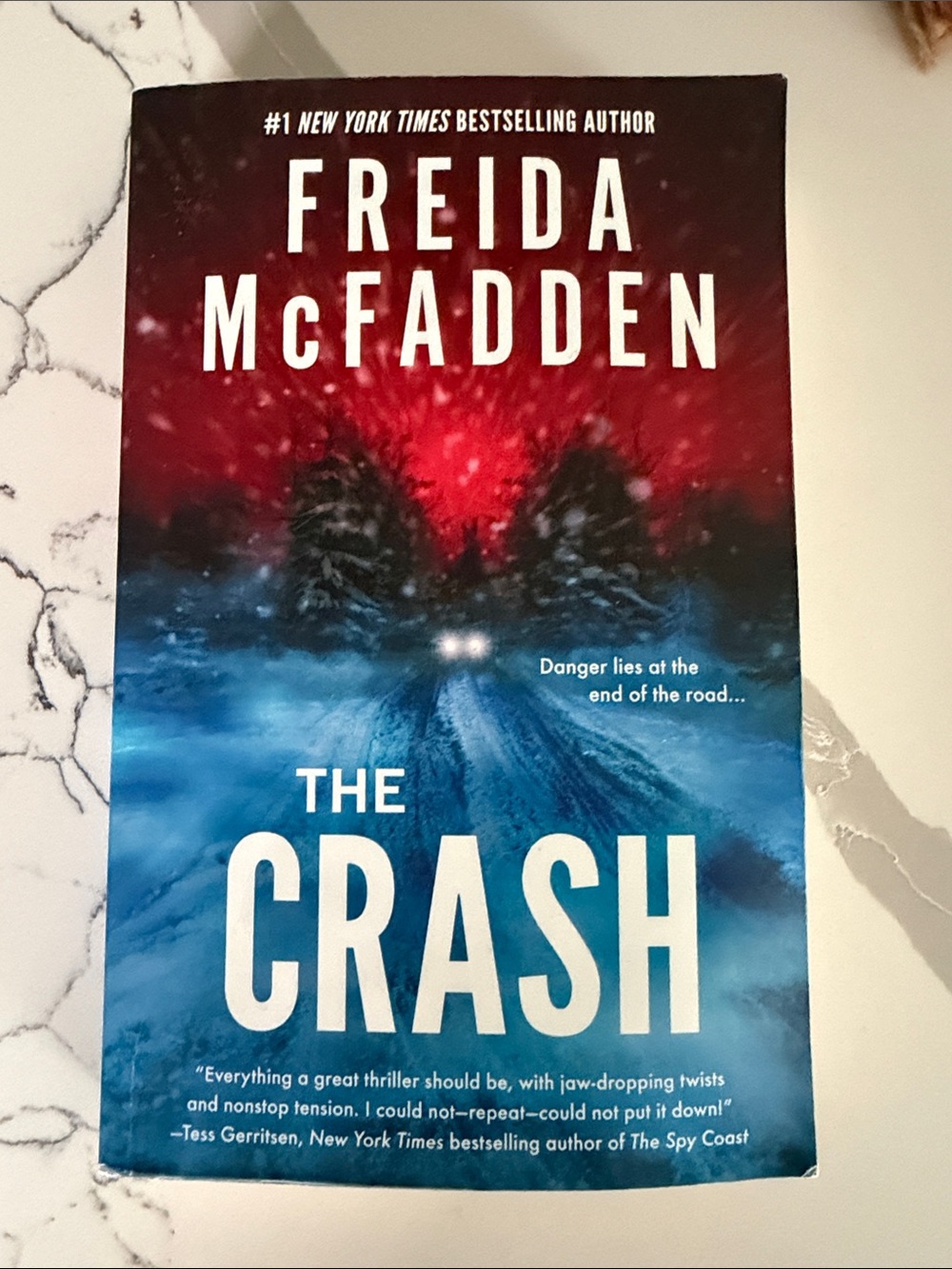 Freida McFadden "The Crash" Paperback Thriller - Red & Blue Cover